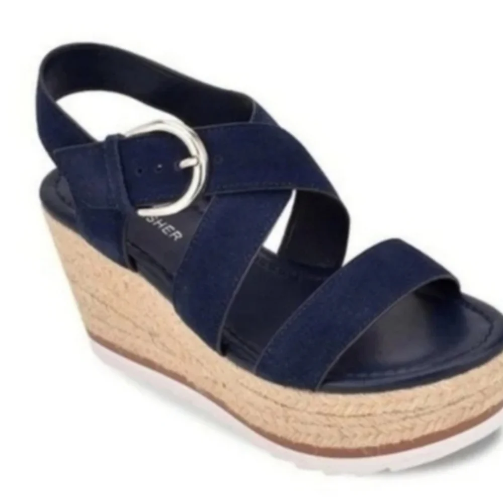 Marc fisher Zain Blue espadrille wedge sandals